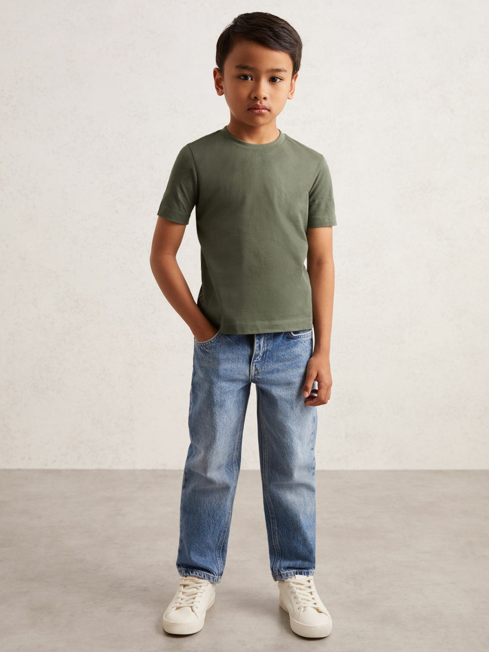 Children & Baby 9-13 yrs Crew Neck T-Shirt in Dark Sage