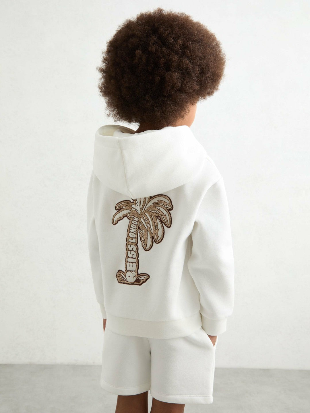 Children & Baby 13-14 yrs Cotton-Blend Palm-Embroidered Hoodie in Off White