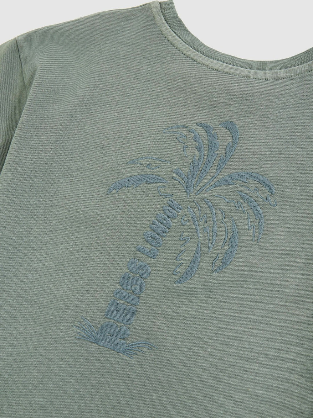 Children & Baby 9-13 yrs Cotton Palm-Embroidery Oversize T-Shirt in Washed Sage