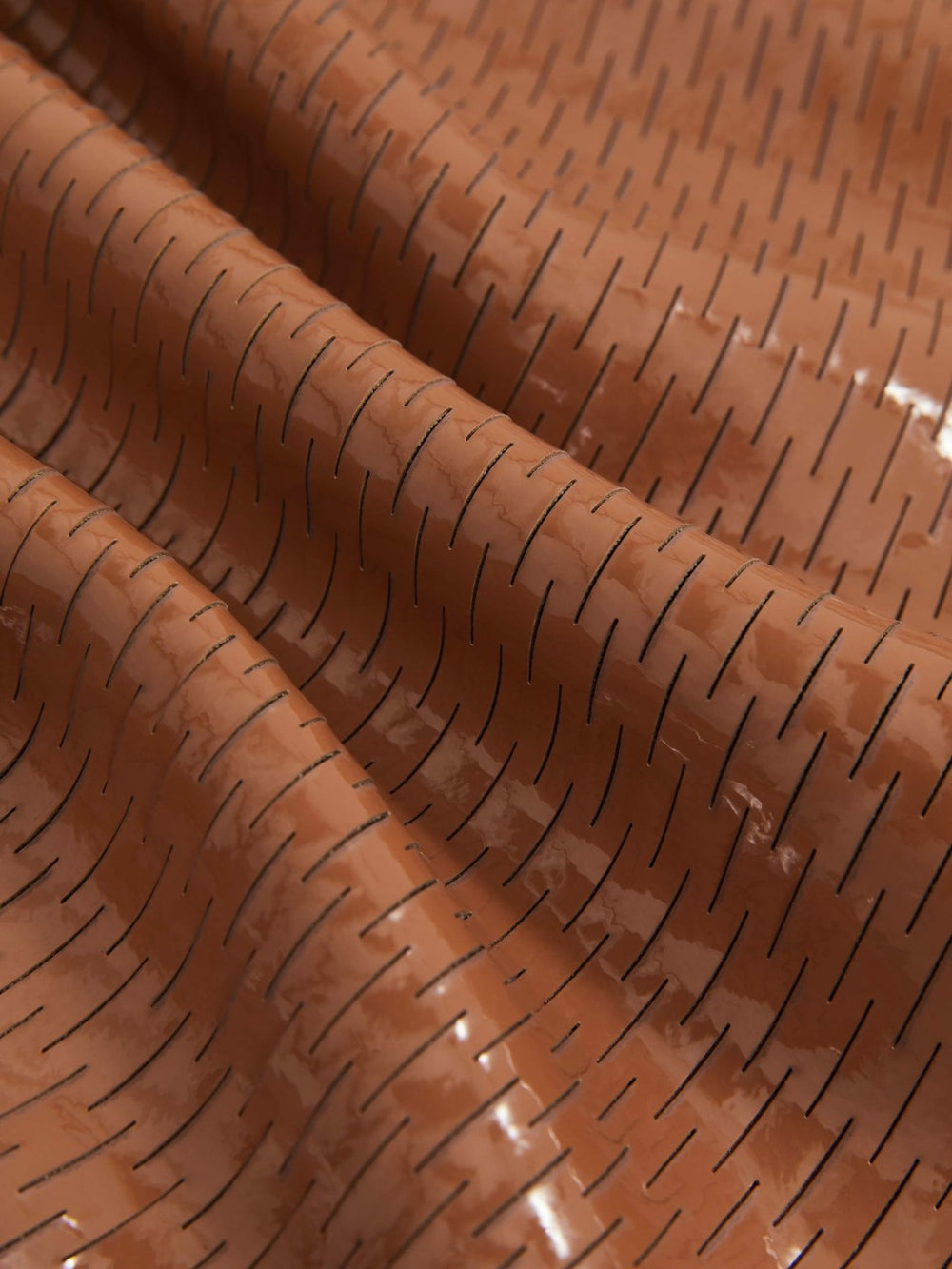 Women Atelier Laser-Cut Pencil Skirt in Tan