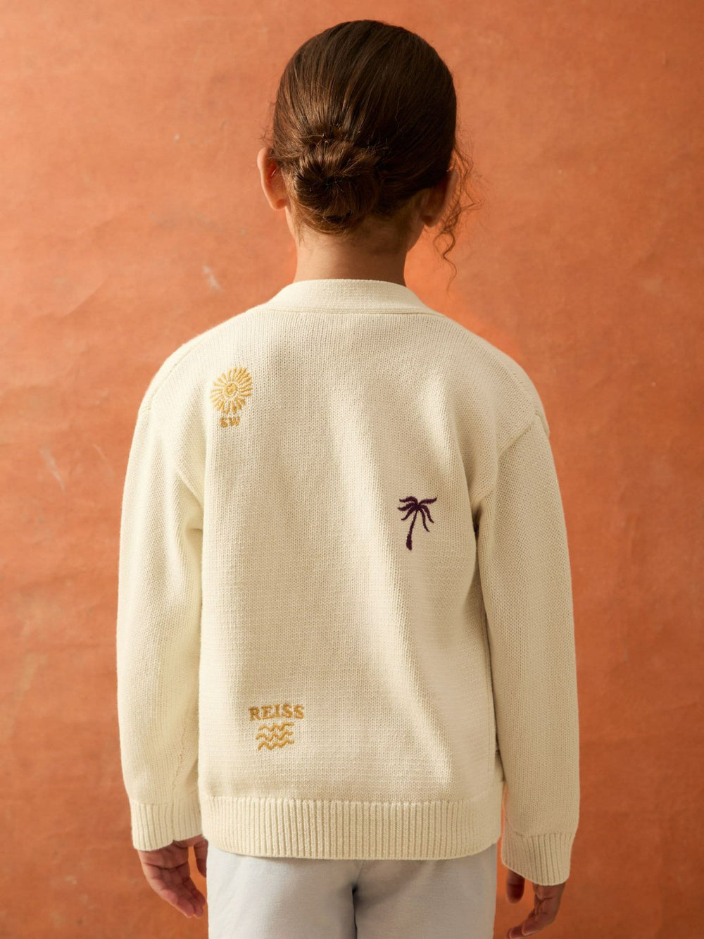 Children & Baby 4-9 yrs SmileyWorld Embroidery Cardigan Unisex Fit in Off White