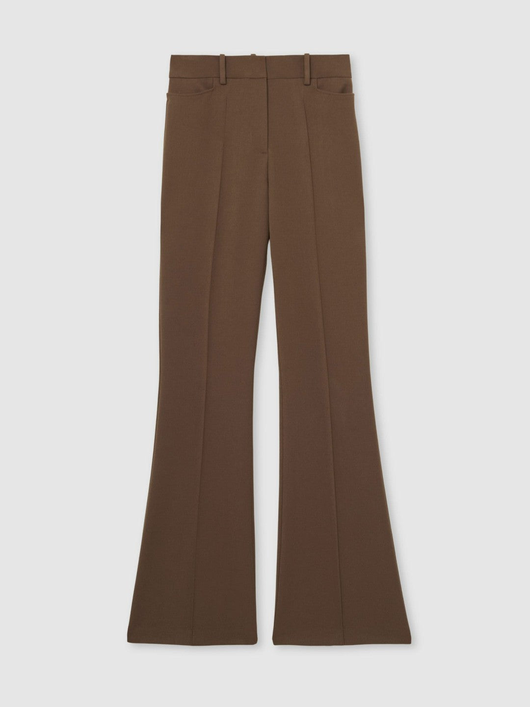 Women Petite Flared Suit Trousers in Mink Neutral