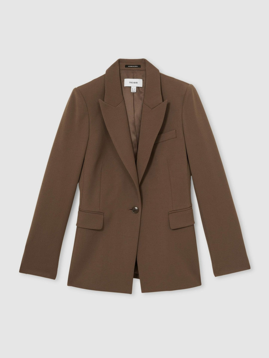 Women Tailored Single Breasted Suit Blazer in Mink Neutral