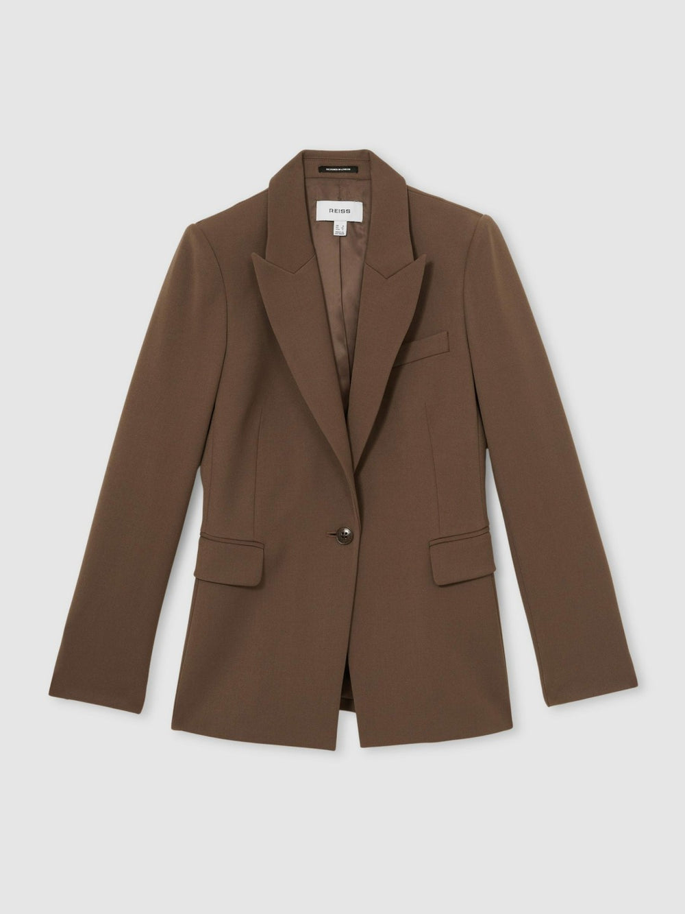 Women Petite Tailored Single Breasted Suit Blazer in Mink Neutral