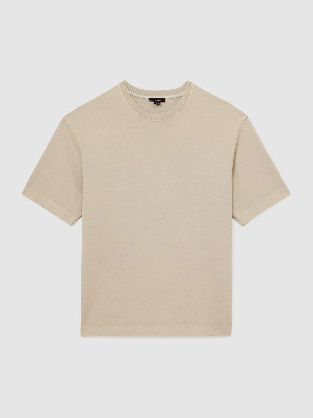 Men Cotton Garment-Dyed Oversize T-Shirt in Oatmeal