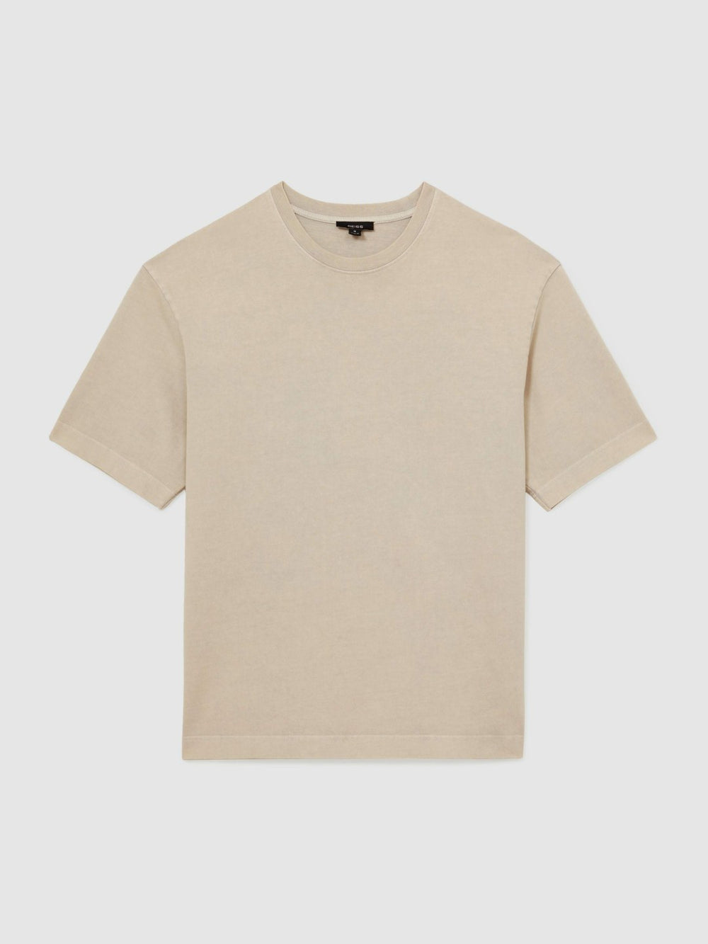 Men Cotton Garment-Dyed Oversize T-Shirt in Oatmeal