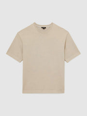 Men Cotton Garment-Dyed Oversize T-Shirt in Oatmeal