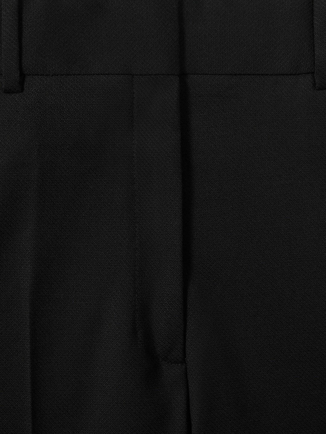Women Wool-Blend Wide-Leg Suit Trousers in Black