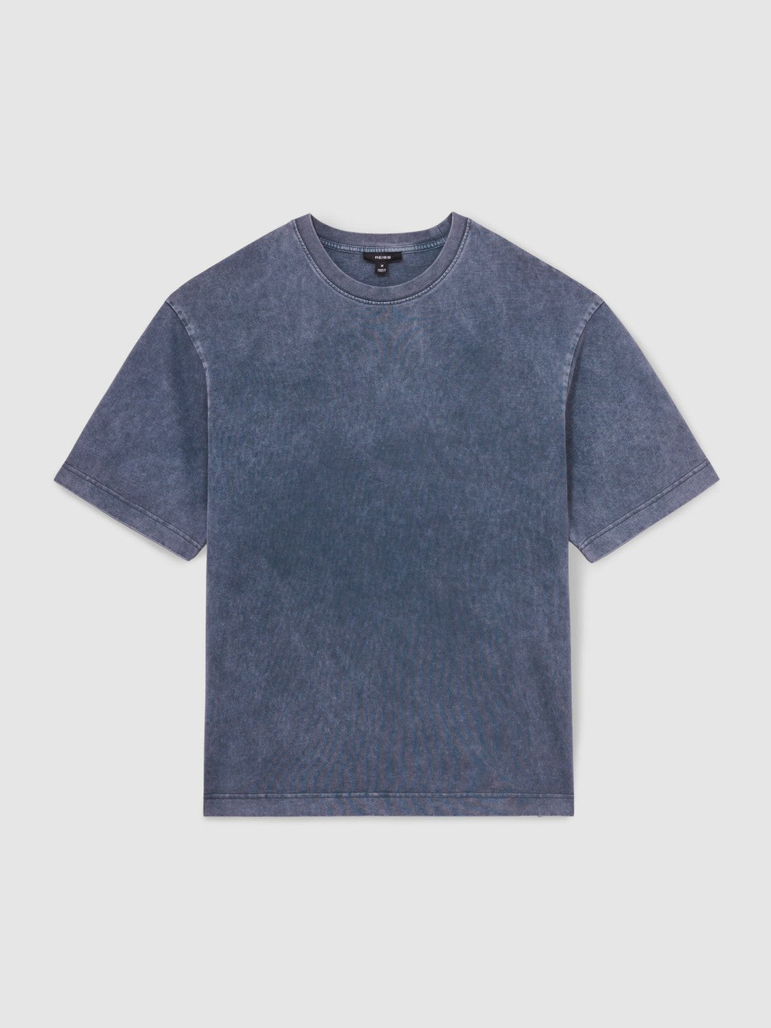 Men Cotton Garment-Dyed Oversize T-Shirt in Indigo Blue