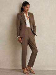 Women Slim Fit Suit Trousers in Mink Neutral