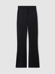 Women Wool-Blend Wide-Leg Suit Trousers in Navy