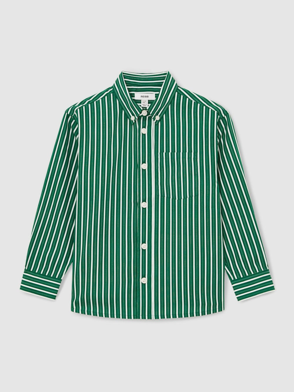 Children & Baby 9-13 yrs Cotton-Poplin Striped Oversize Shirt in Green/White