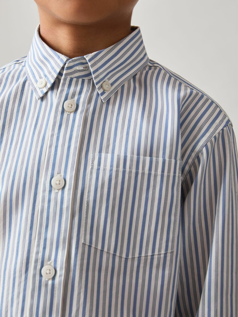 Children & Baby 9-13 yrs Cotton-Poplin Striped Oversize Shirt in Blue/White
