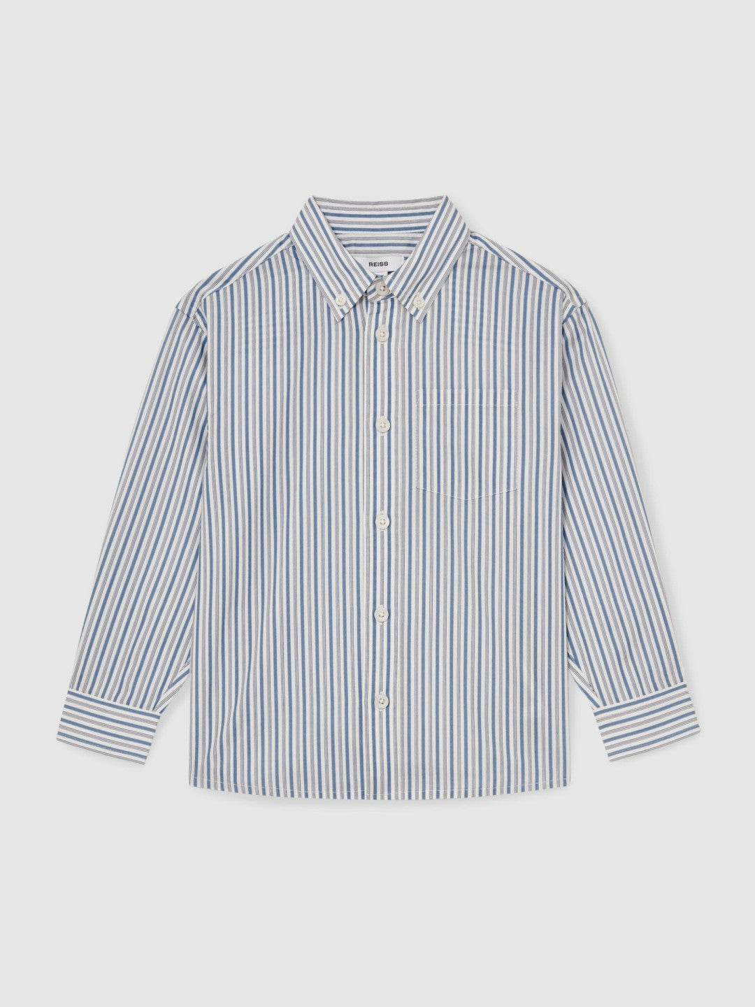 Children & Baby 9-13 yrs Cotton-Poplin Striped Oversize Shirt in Blue/White