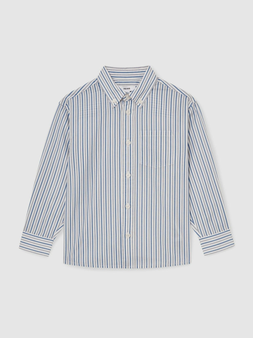Children & Baby 9-13 yrs Cotton-Poplin Striped Oversize Shirt in Blue/White