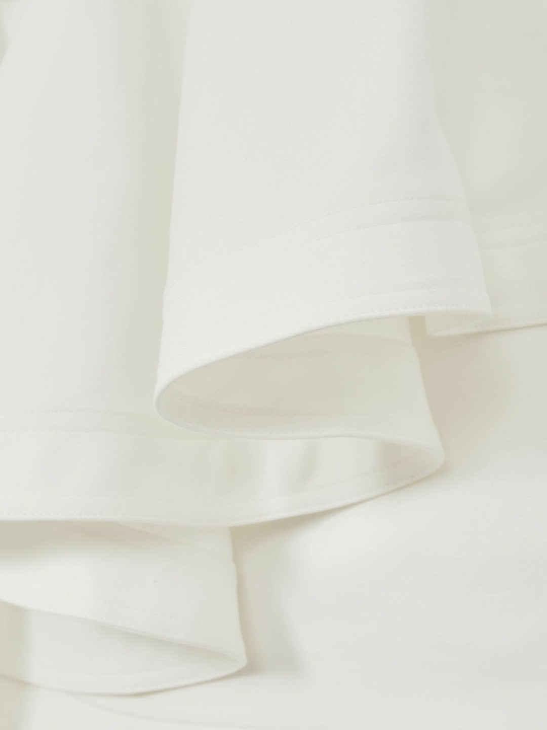 Women Cotton Tiered Ruffle Mini Dress in Ivory