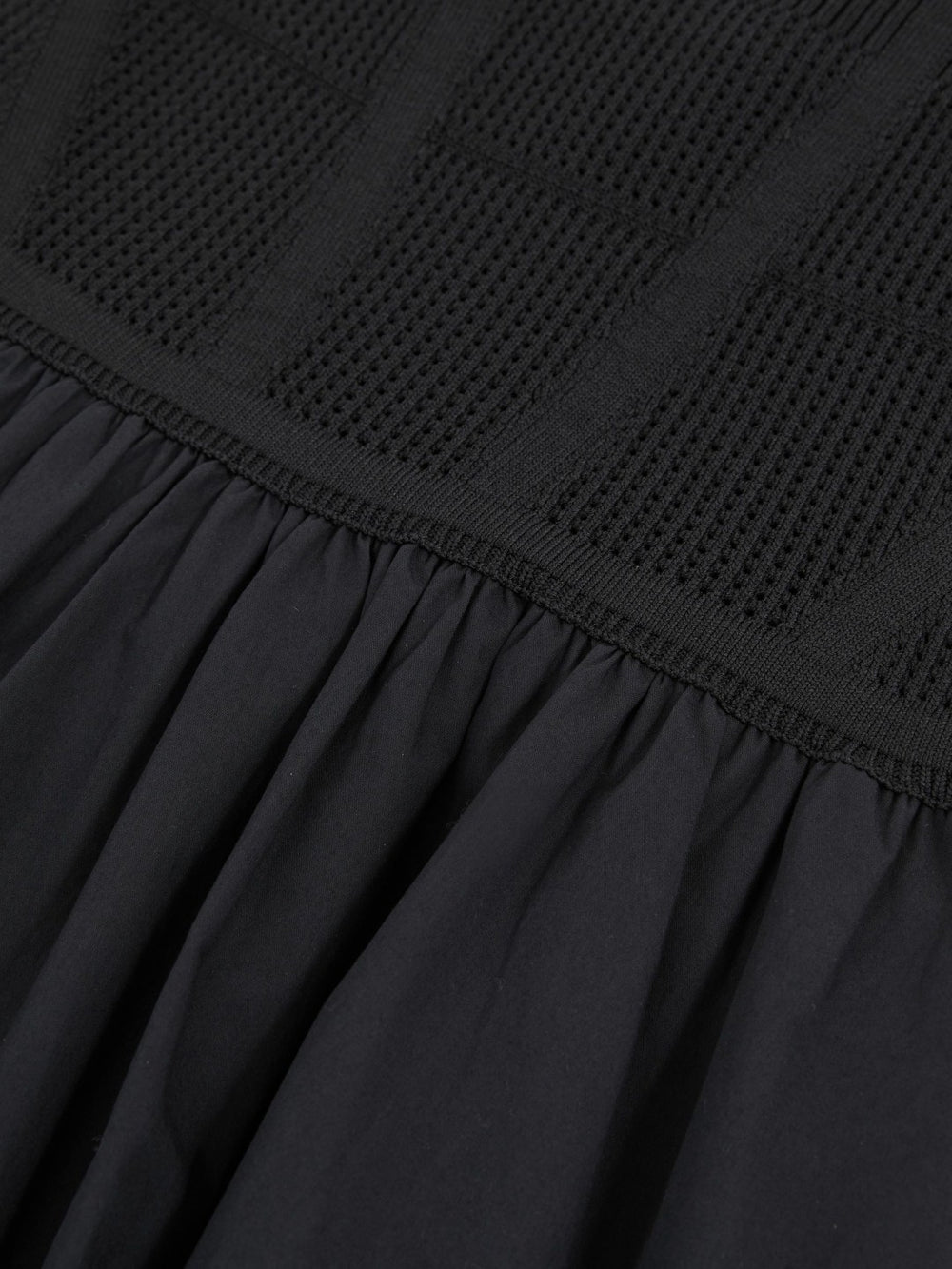Women Perforated-Knit Cotton-Skirt Midi Dress in Navy
