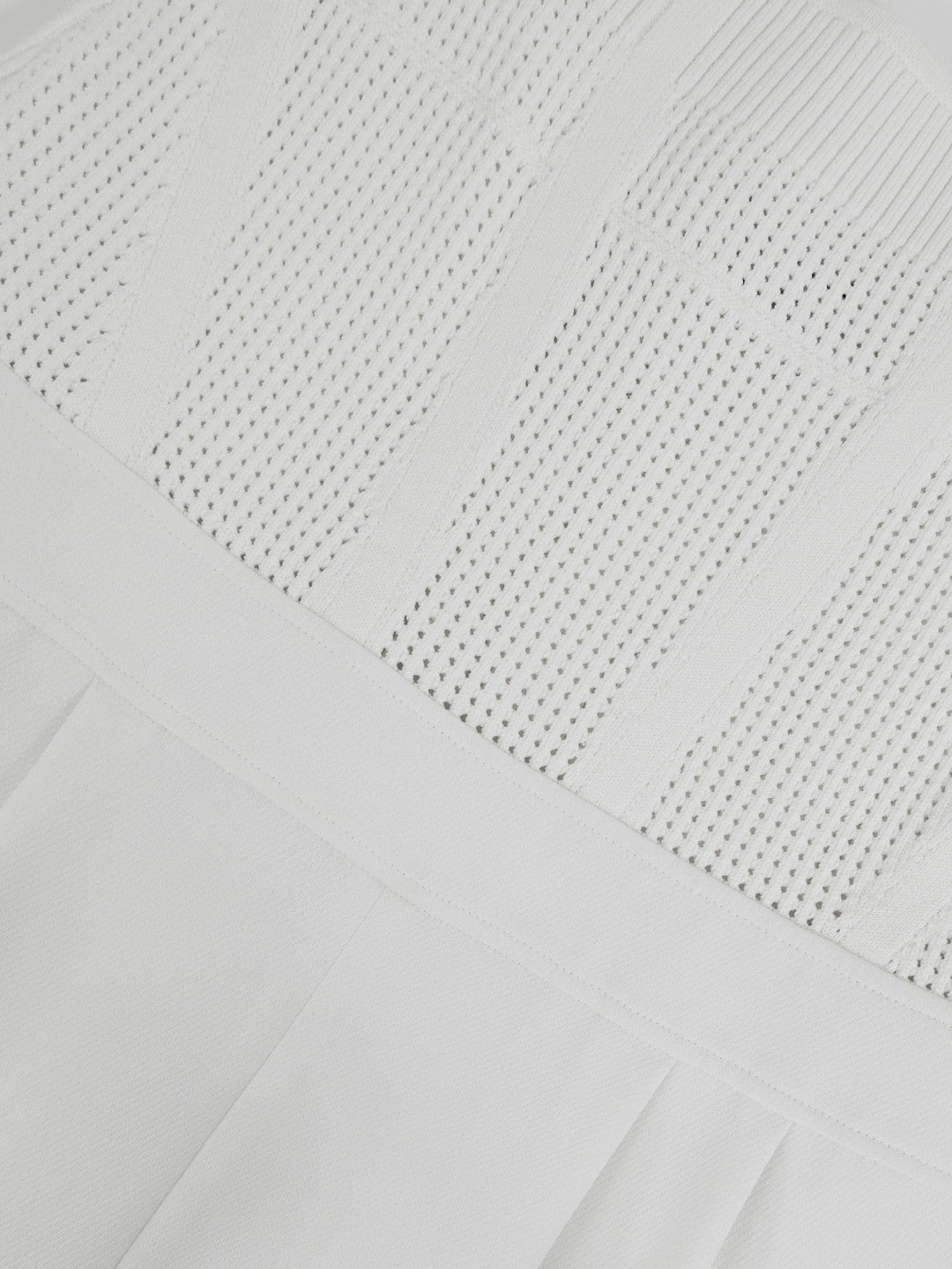 Women Perforated-Knit Wide-Leg Jumpsuit in Ivory