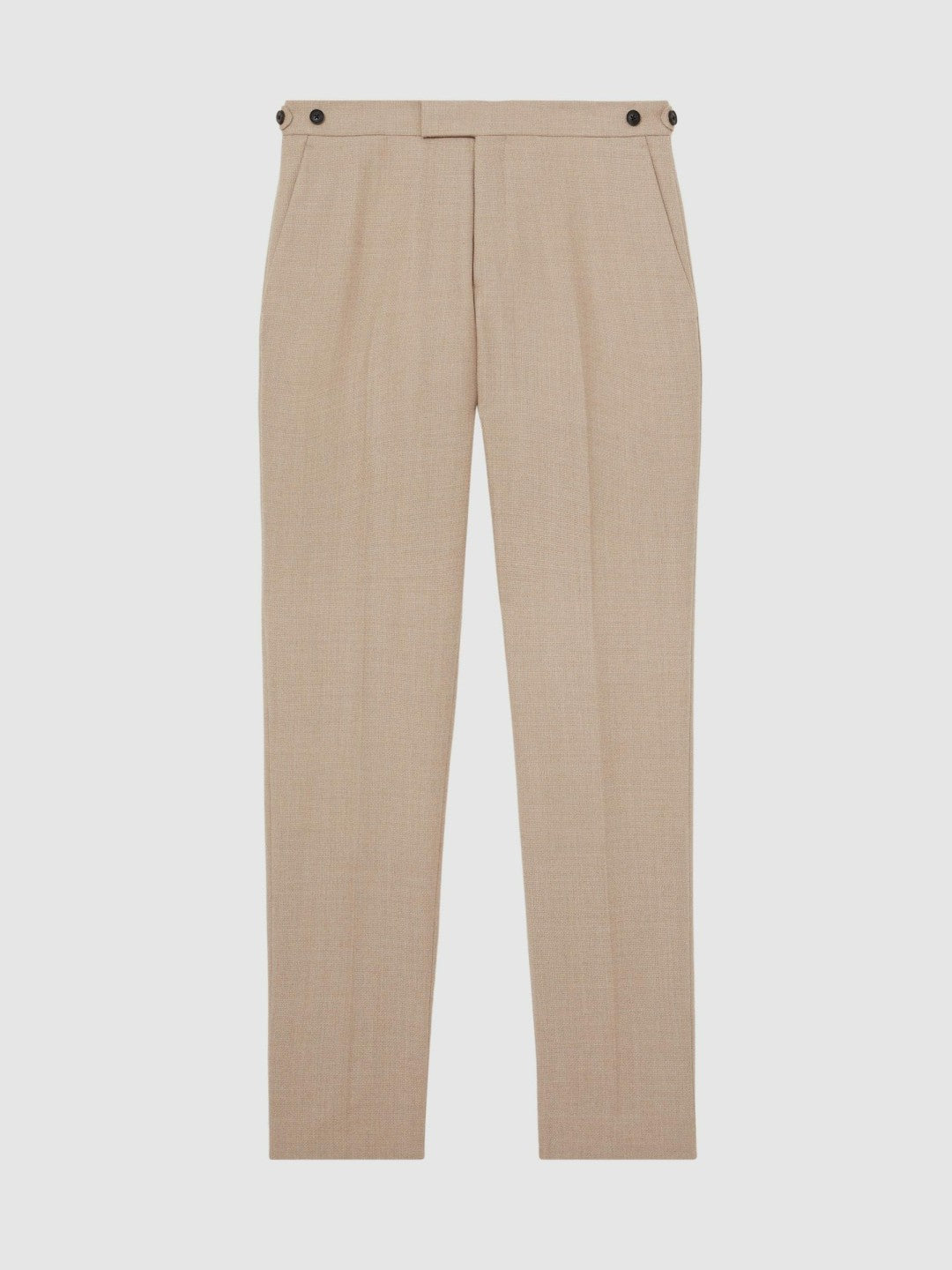 Men Wool-Blend Slim-Fit Suit Trousers in Oatmeal Brown