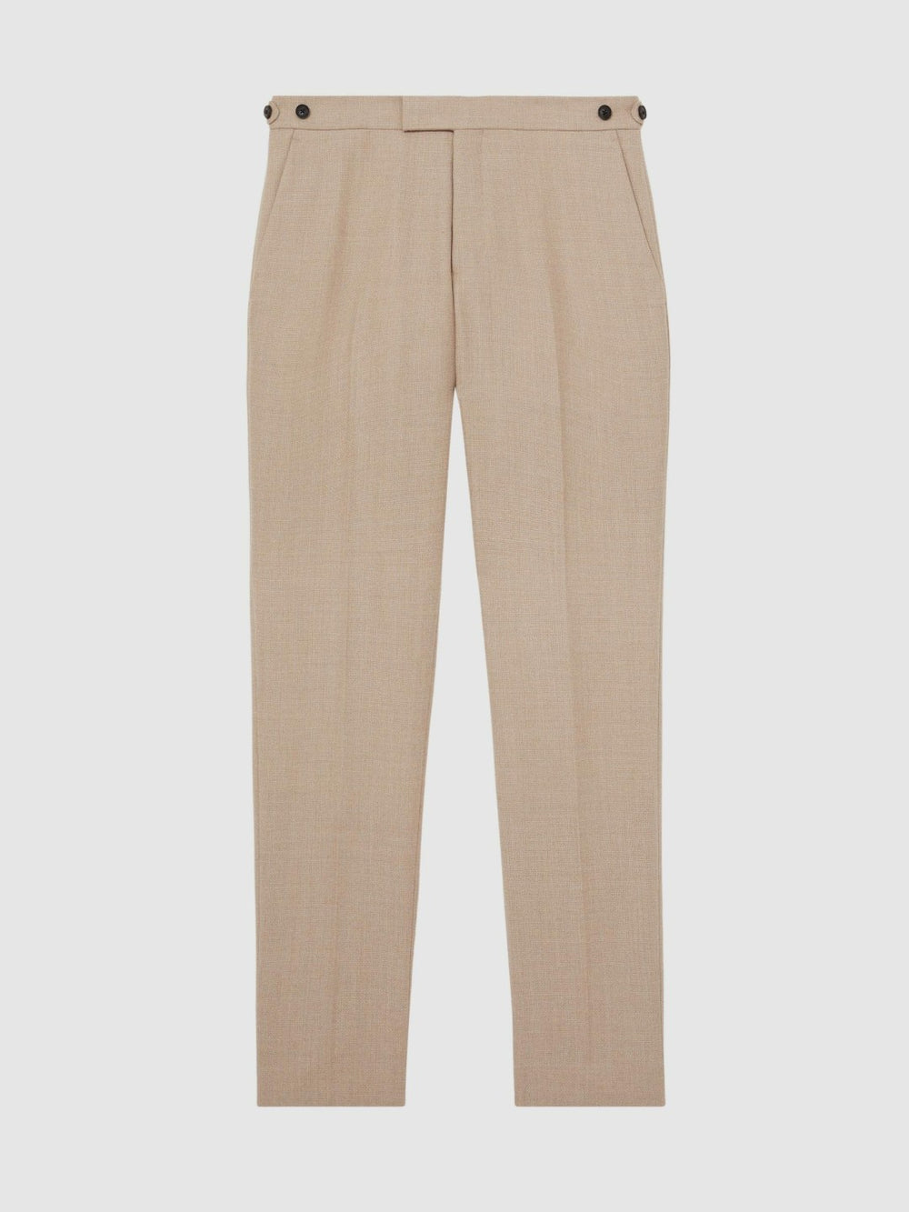 Men Wool-Blend Slim-Fit Suit Trousers in Oatmeal Brown