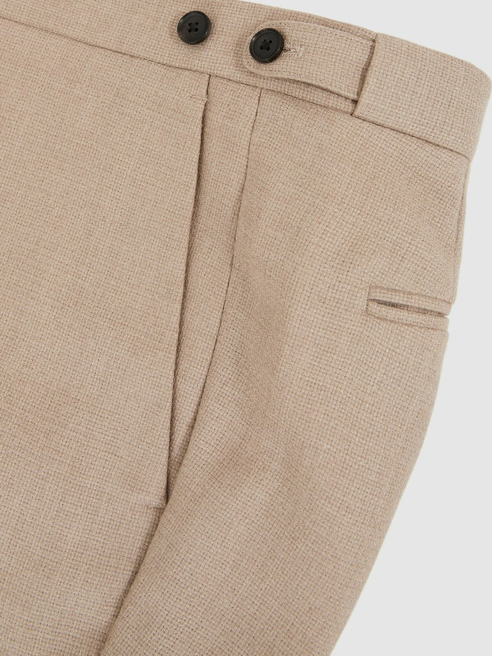 Men Wool-Blend Slim-Fit Suit Trousers in Oatmeal Brown