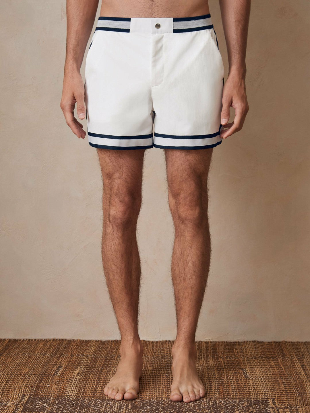 Men | Ché Stripe-Trim Swim Shorts in White