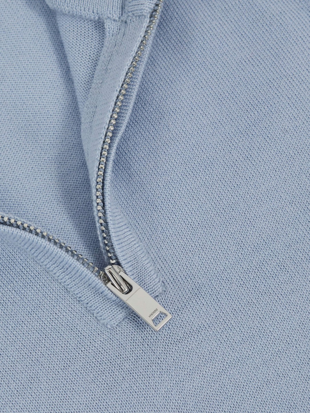 Children & Baby 9-13 yrs Merino Wool Half-Zip Funnel Neck Jumper in Soft Blue Melange