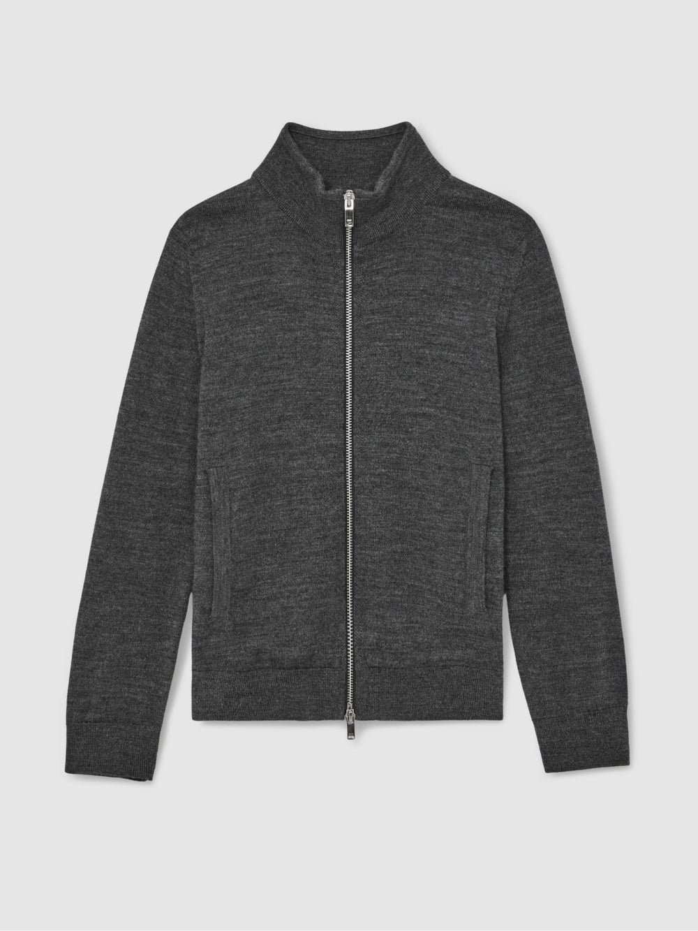 Children & Baby 3-9 yrs Merino Wool-Blend Zip-Through Cardigan in Derby Grey Melange