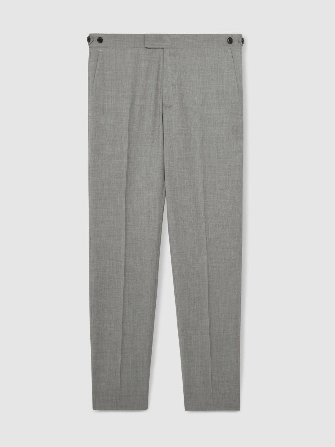 Men Slim-Fit Wool Suit Trousers in Mid Grey