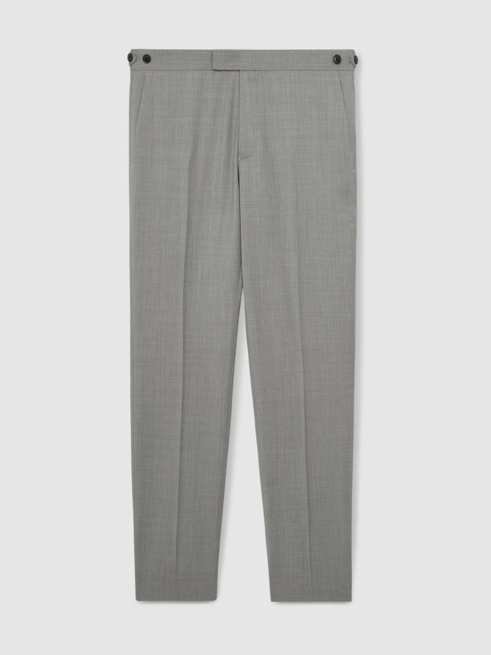 Men Slim-Fit Wool Suit Trousers in Mid Grey