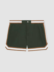 Men | Ché Stripe-Trim Swim Shorts in Pine Green