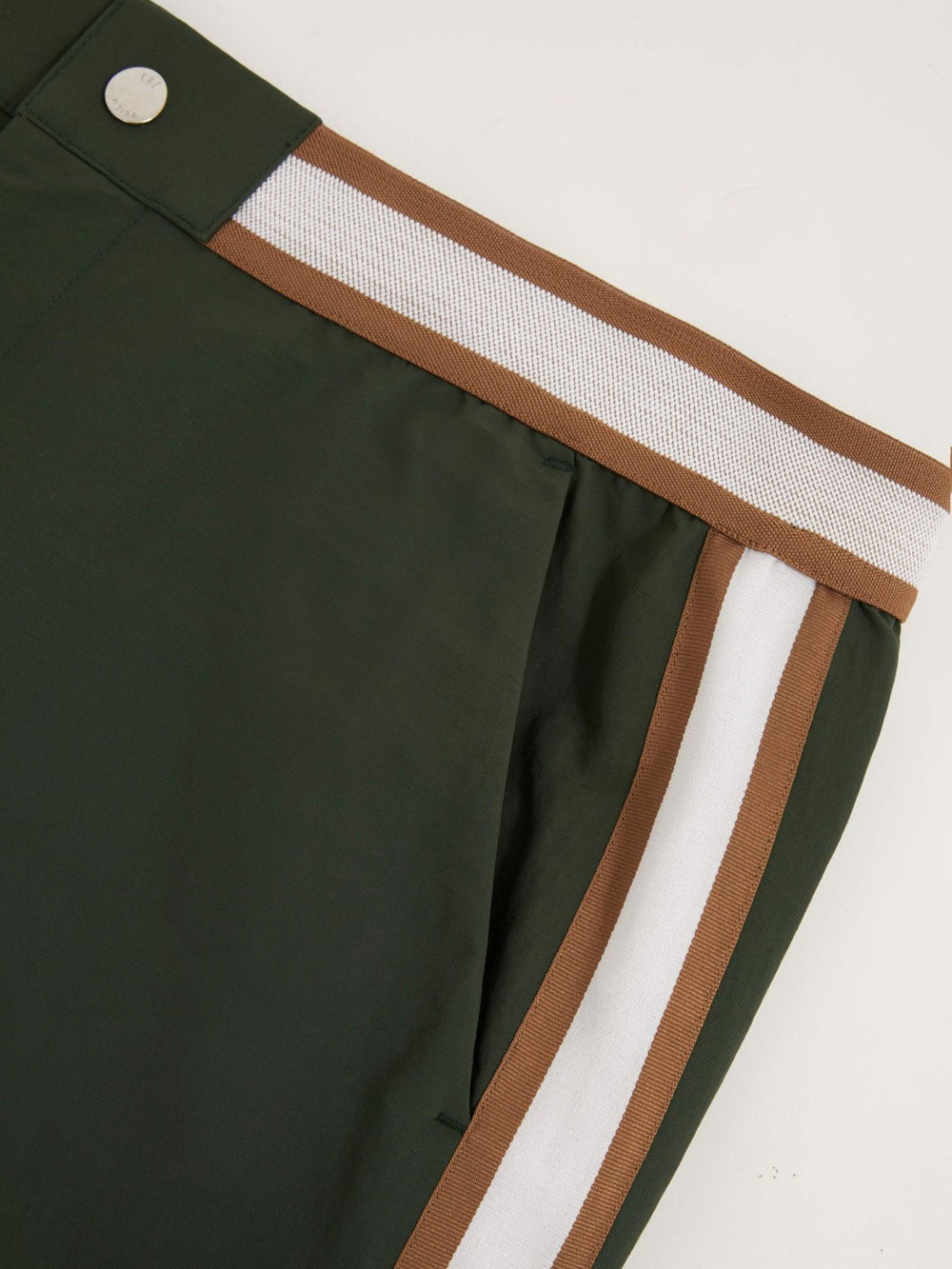 Men | Ché Stripe-Trim Swim Shorts in Pine Green