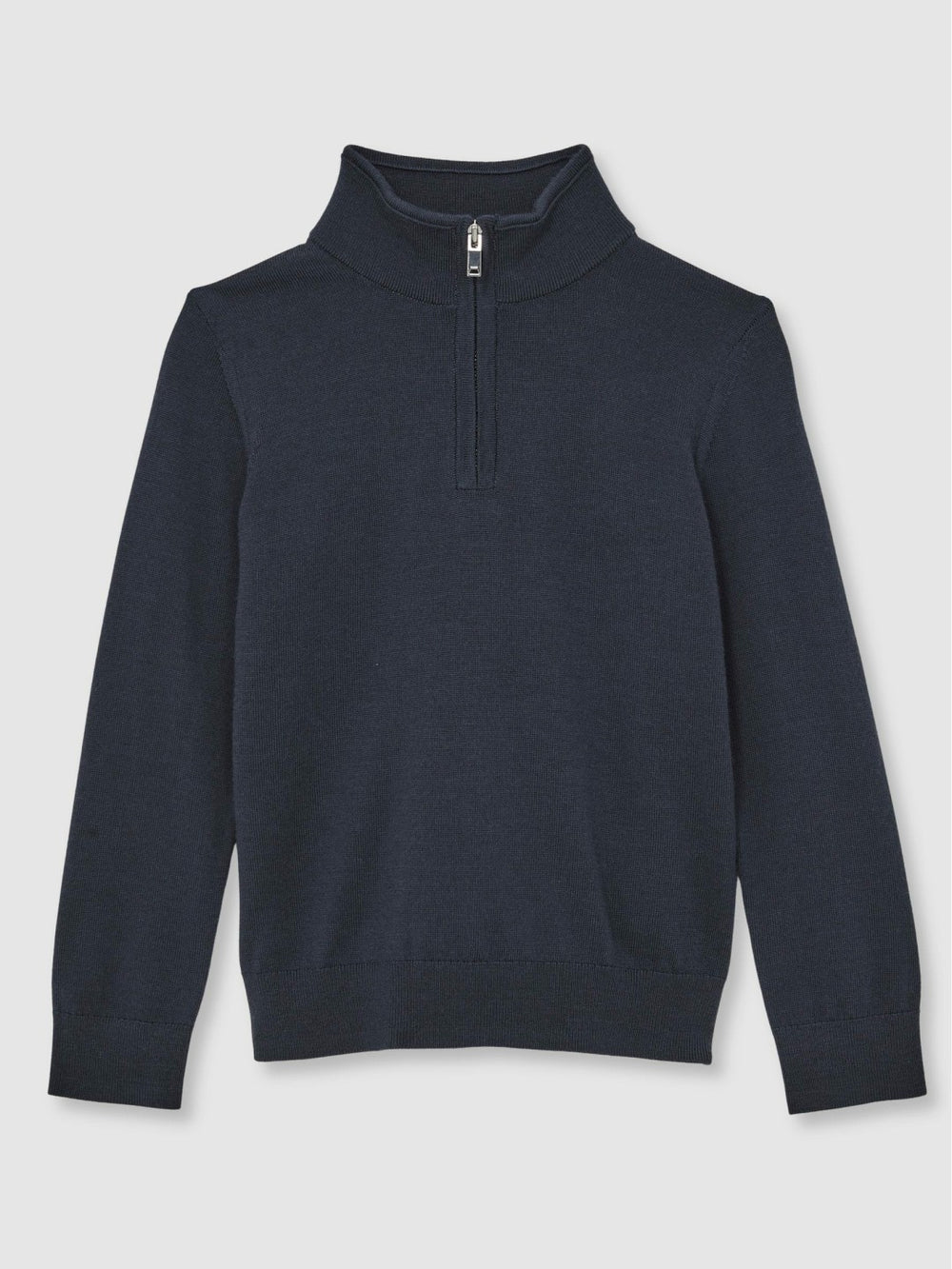 Children & Baby 9-13 yrs Merino Wool Half-Zip Funnel Neck Jumper in Midnight Navy