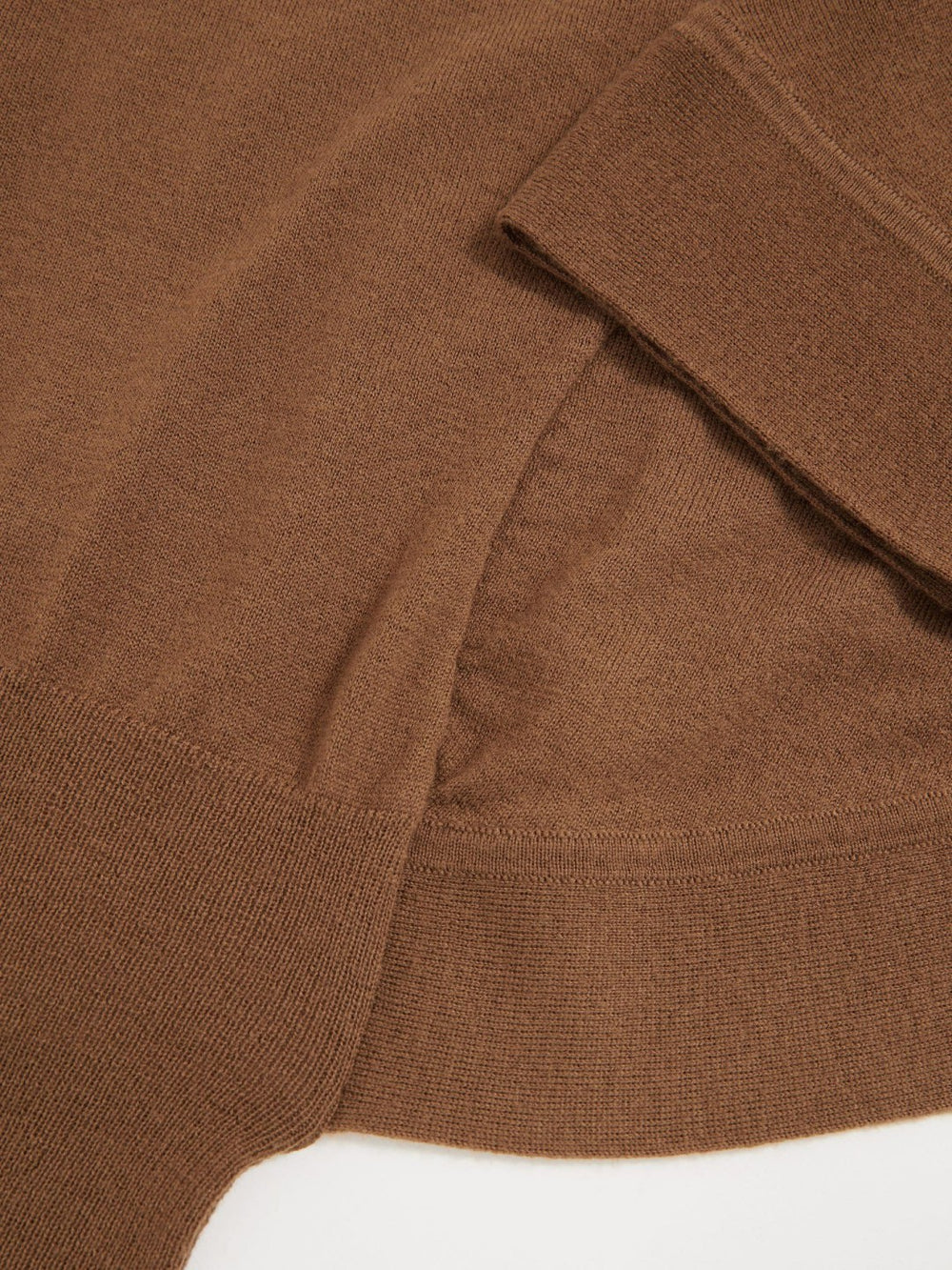 Women Merino Wool Batwing Roll-Neck Jumper in Tan
