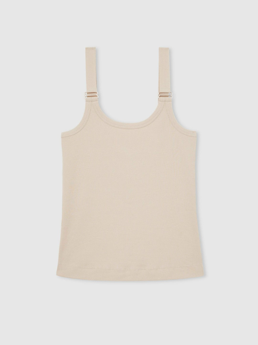 Women Stretch-Cotton D-Ring Strap Vest in Neutral