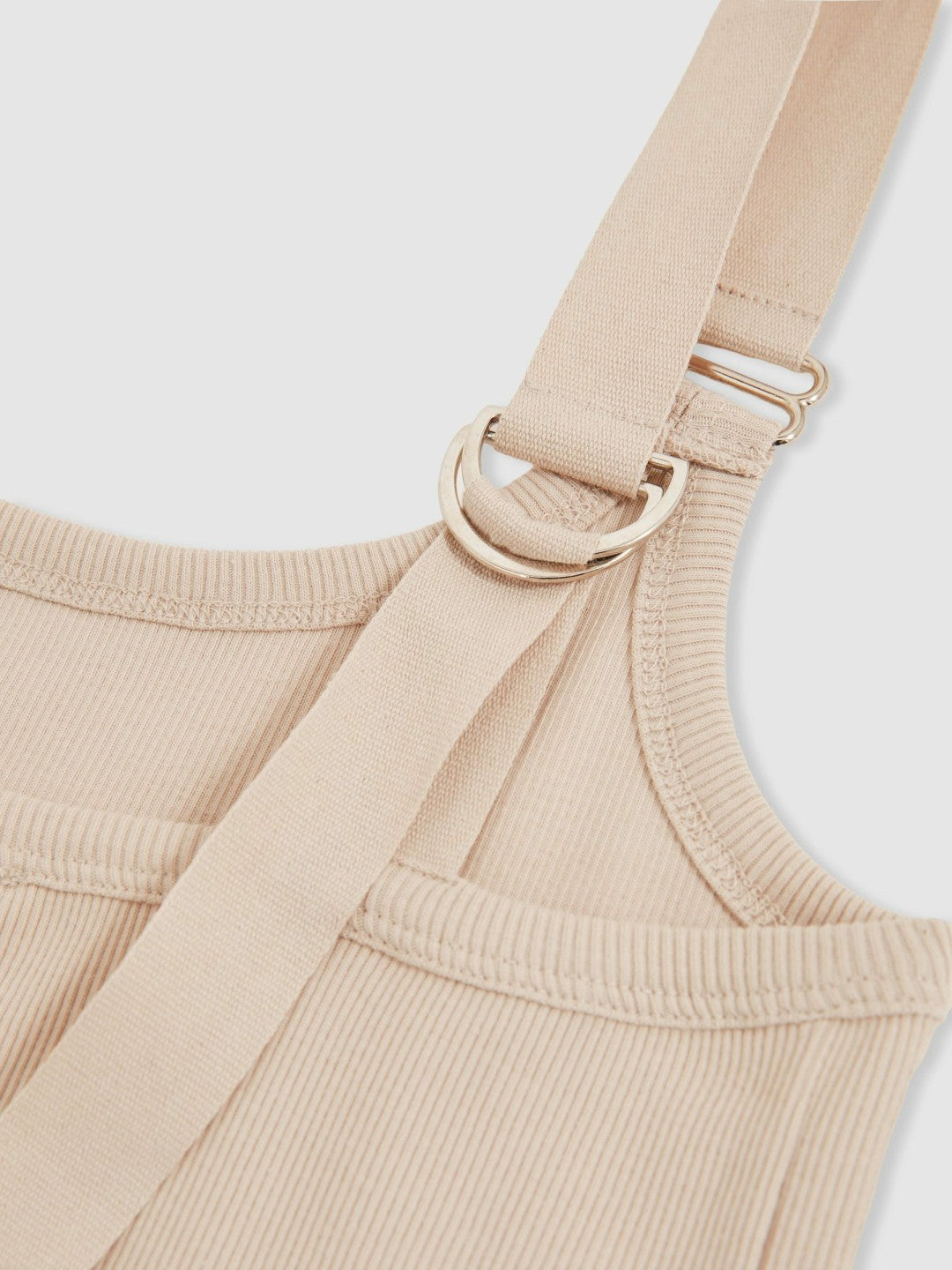 Women Stretch-Cotton D-Ring Strap Vest in Neutral