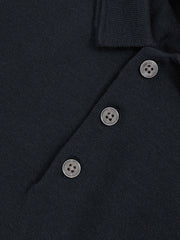 Children & Baby 3-9 yrs Merino Wool Short Sleeve Polo Shirt in Midnight Navy