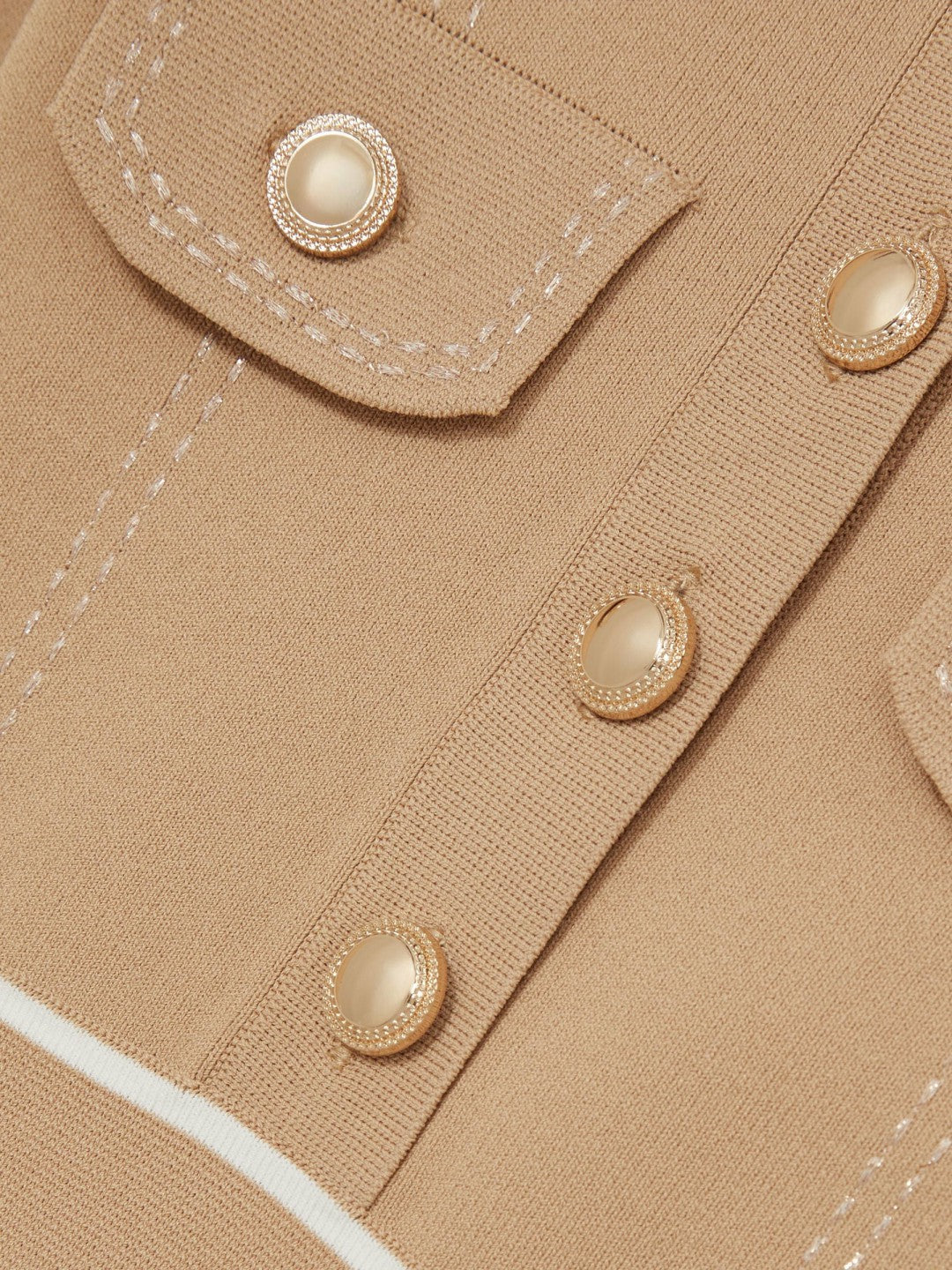 Children & Baby 3-9 yrs Button-Detail Stripe Knitted Dress in Camel