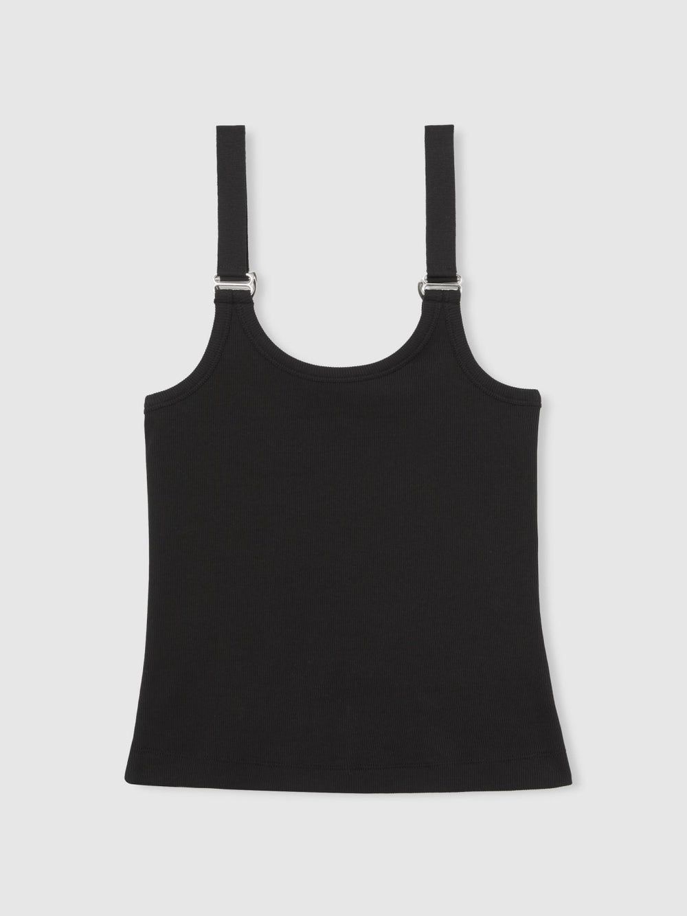 Women Stretch-Cotton D-Ring Strap Vest in Black