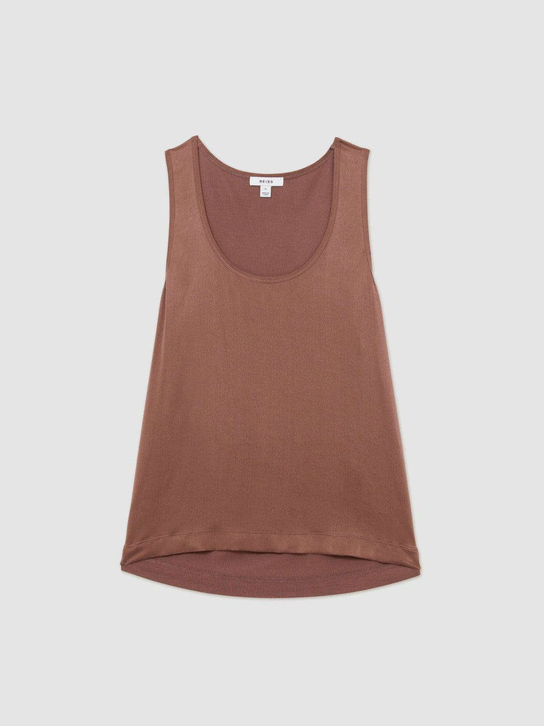 Women Silk-Front Cami Top in Mocha Brown