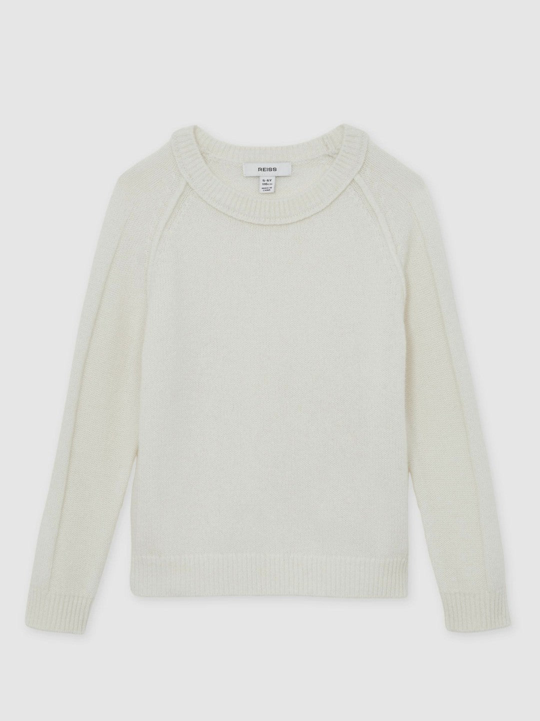 Children & Baby 3-9 yrs Wool-Cashmere Reverse-Seam Jumper in Off White