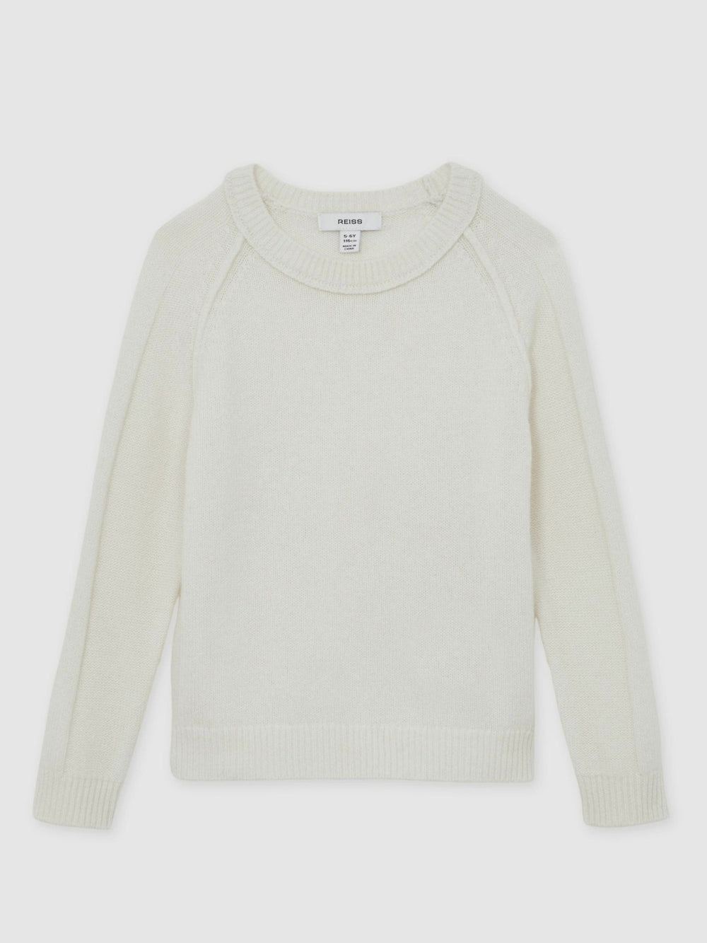 Children & Baby 3-9 yrs Wool-Cashmere Reverse-Seam Jumper in Off White