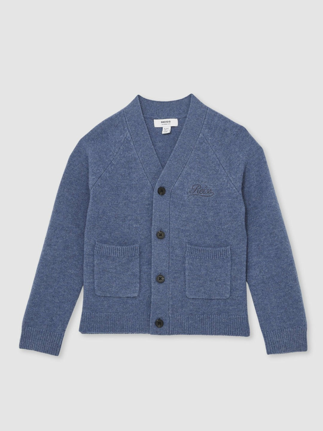 Children & Baby 9-13 yrs Wool Embroidered-Logo Cardigan in Dark Airforce Blue