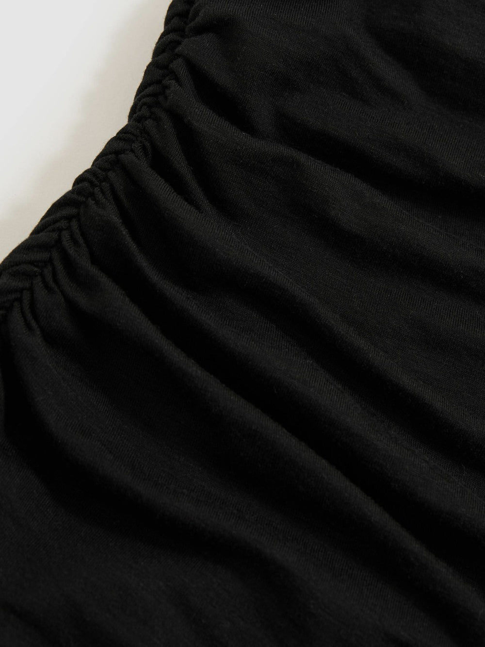 Women Stretch Lyocell Draped Top in Black