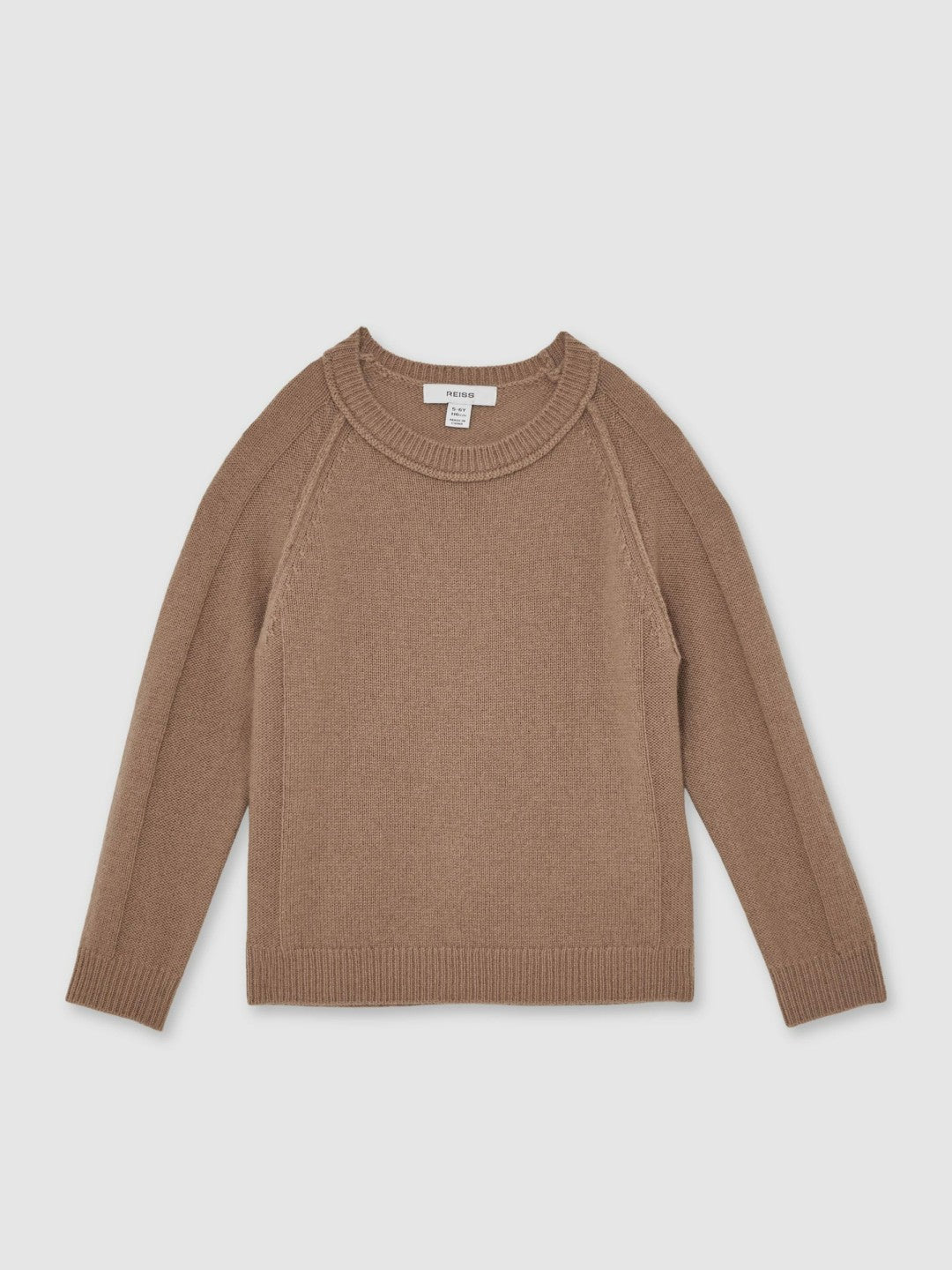 Children & Baby 9-13 yrs Wool-Cashmere Reverse-Seam Jumper in Camel