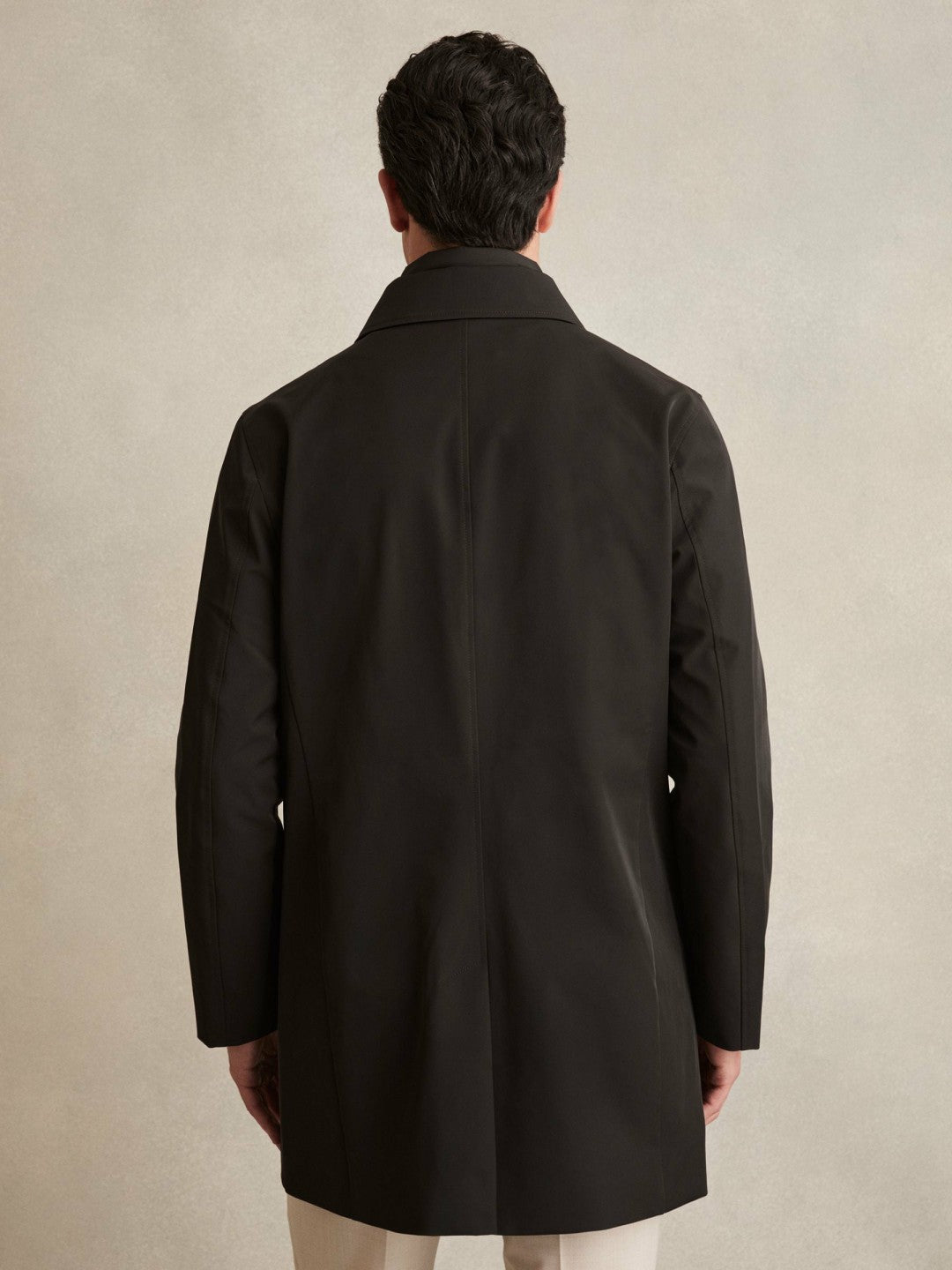 Men Hybrid Removable Funnel Neck Overcoat in Brown