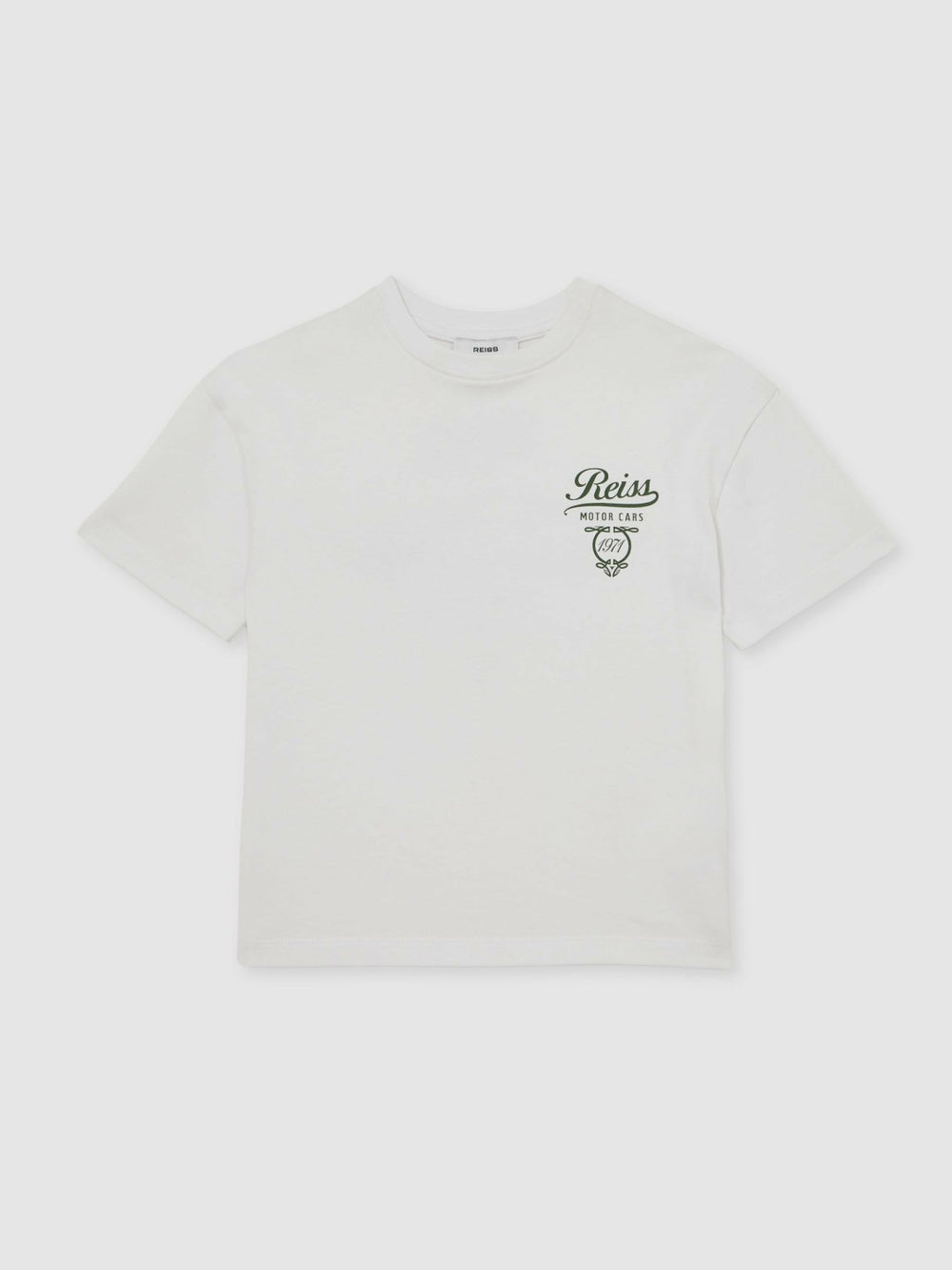 Children & Baby 3-9 yrs Cotton Motor Cars-Print T-Shirt in White/Green