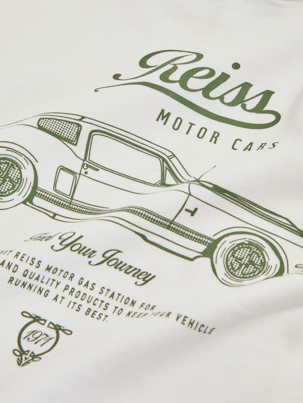 Children & Baby 3-9 yrs Cotton Motor Cars-Print T-Shirt in White/Green