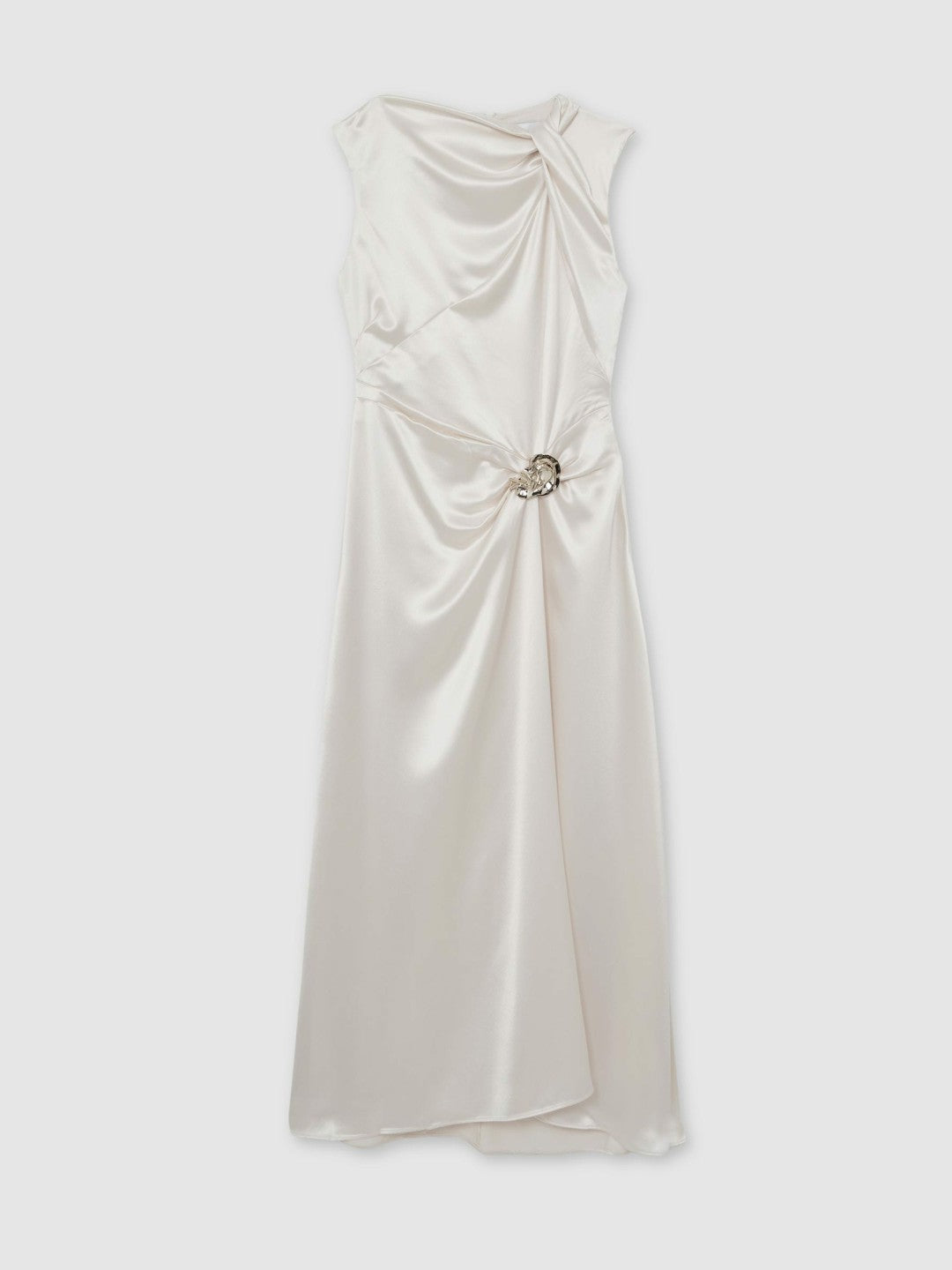 Women Acler Satin Draped Maxi Dress in Ivory