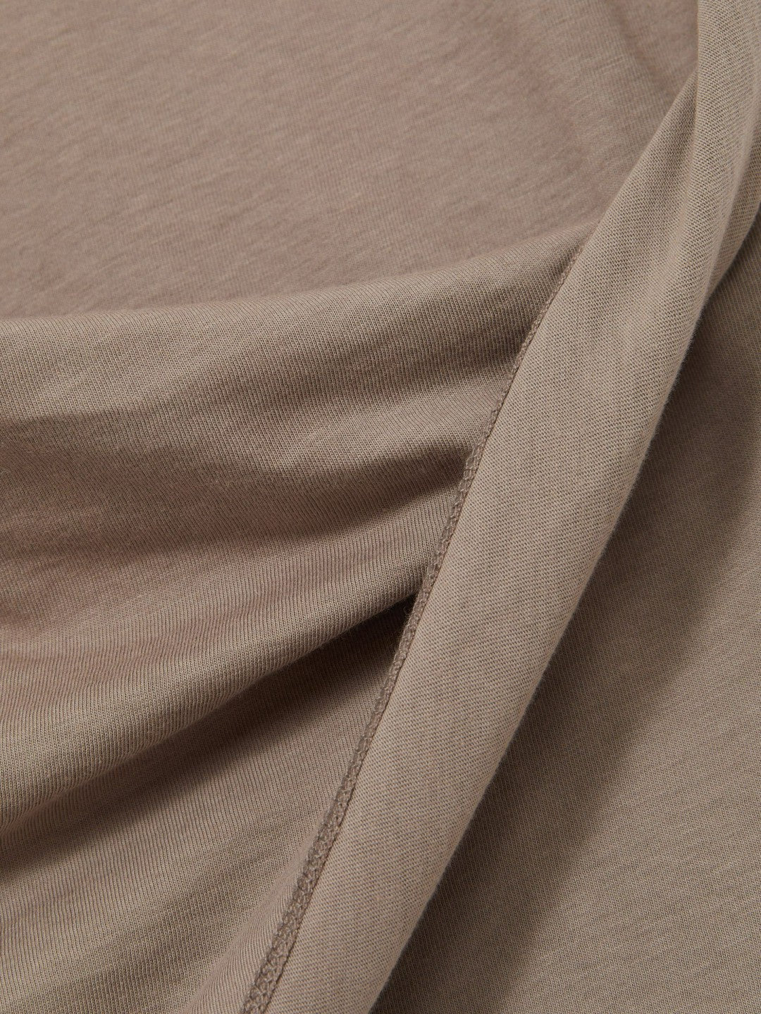 Women Cotton Drape T-Shirt in Taupe Neutral
